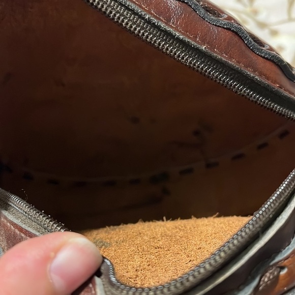 vintage 60’s 70’s EQBAL Leather Circle Purse Shoulder Bag - Picture 6 of 6